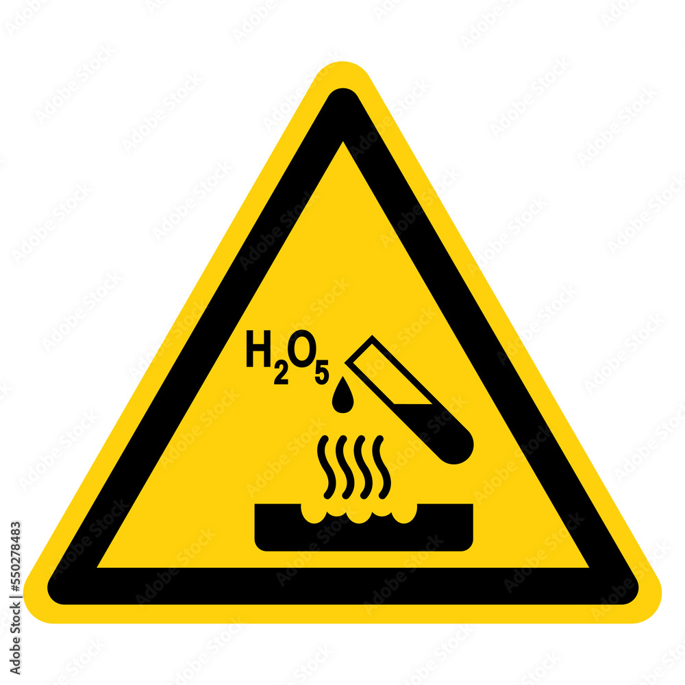 Corrosive H2 O5 Symbol Sign, Vector Illustration, Isolated On White Background Label. EPS10 Corrosive H2 O5 Symbol Sign, Vector Illustration, Isolated On White Background Label. EPS10
