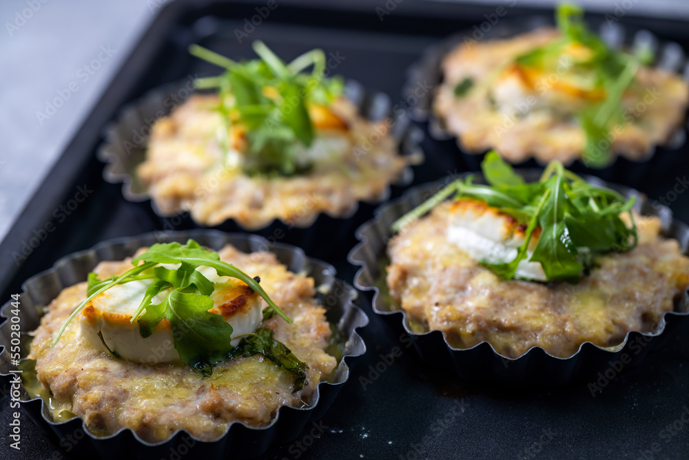 chicken minced meat baked with goat cheese chicken minced meat baked with goat cheese