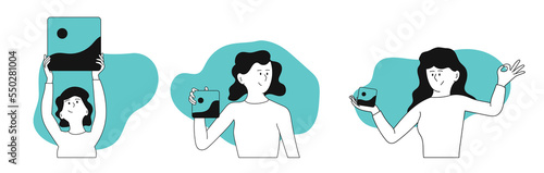 Woman digital artist vector concept illustration. Creative designer and character drawing creativity. Illustrator in studio and freelance artistic profession. Female worker and picture artwork