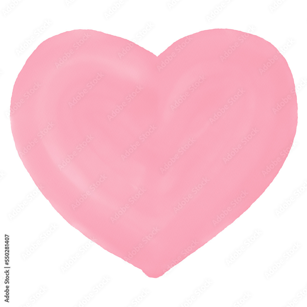 Pink heart watercolor illustration