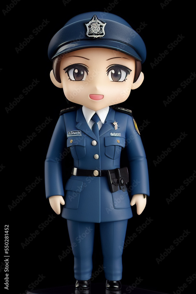 A police officer in winter cloths, Generative AI A police officer in winter cloths, Generative AI