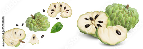 Photographie Sugar apple or custard apple isolated on white background