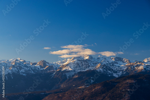 Winter landscape with Triglav peak, Triglavski national park, Slovenia © Richard Semik