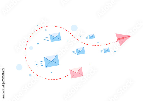 Concept of sending paper or e-mails. As well as voting by mail. Newsletter subscription