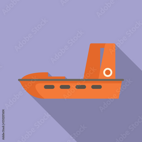 Rescue boat icon flat vector. Life sea. Flood raft