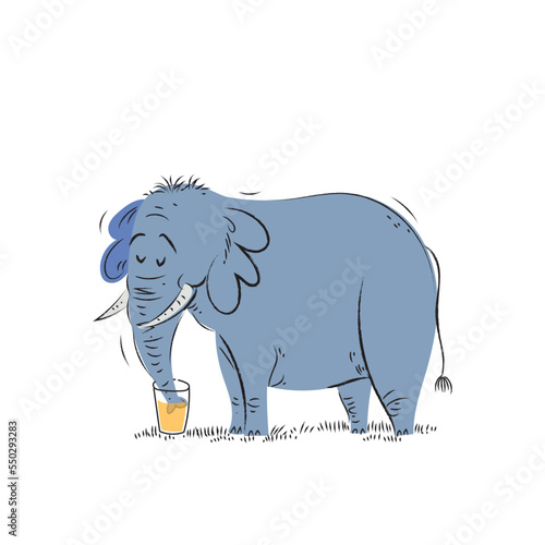 Cute elephant cartoon animal character icon mascot vector illustration.