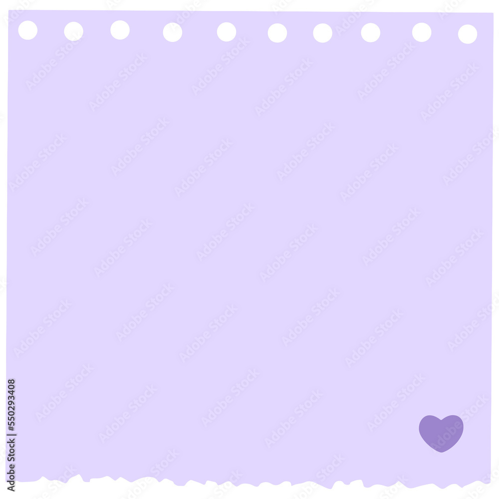 Square Punched Memo Note Paper with Heart Shape