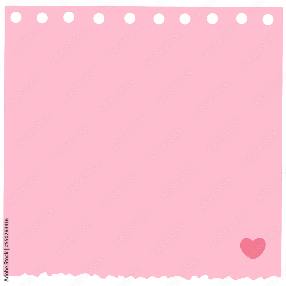 Square Punched Memo Note Paper with Heart Shape Square Punched Memo Note Paper with Heart Shape