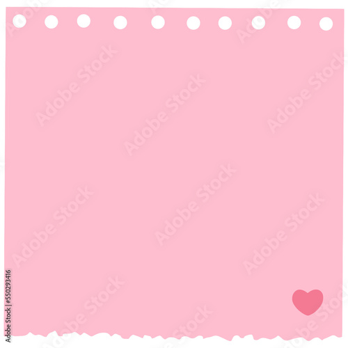 Square Punched Memo Note Paper with Heart Shape © Darunwan