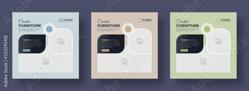 Minimalist real estate, interior and furniture sale banner or social media post template. Trendy and Minimal social media templates layout. Furniture social media post templates. Instagram post.