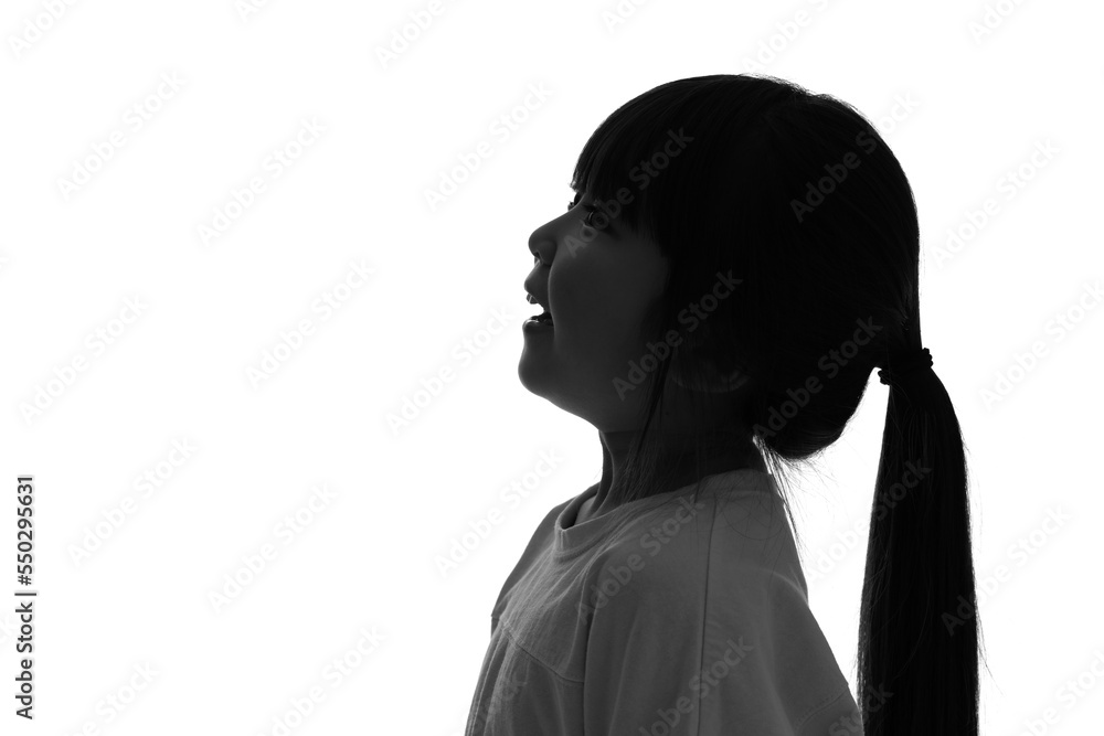女の子の横顔のシルエット 女の子の横顔のシルエット