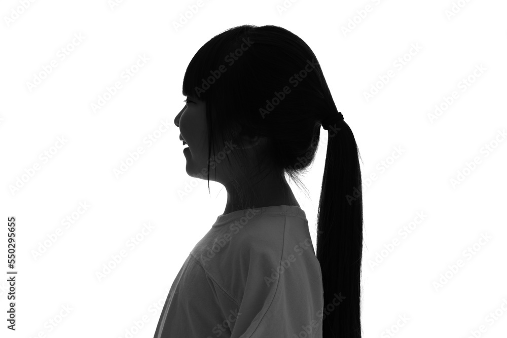 女の子の横顔のシルエット 女の子の横顔のシルエット