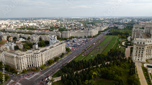 Aerial view of Unirii Boulevard on a sunny day photo