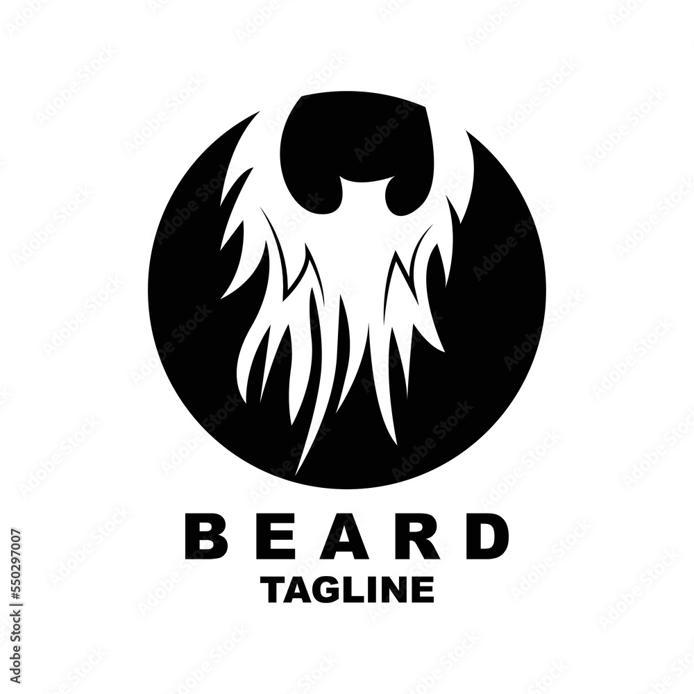 Beard Logo Design, Male Look Hair Vector, Men's Barbershop Style Design Beard Logo Design, Male Look Hair Vector, Men's Barbershop Style Design