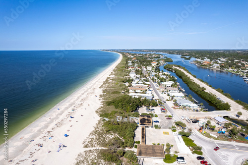Wallpaper Mural Aerial Drone Nokomis Beach. Gulf of Mexico on Casey Key in Nokomis Florida, United States. Red tide water. Torontodigital.ca
