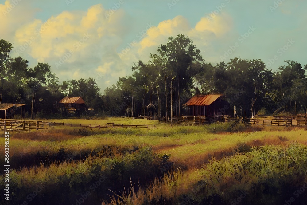 Cabin in the middle of a swamp. Cabin in the middle of a swamp.