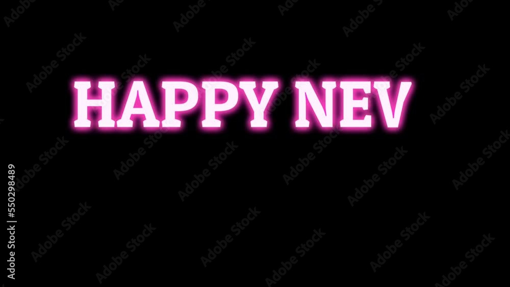 pink bright happy New year animation on black background. concept for new year wishes. pink bright happy New year animation on black background. concept for new year wishes.