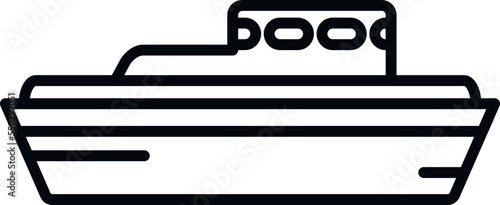 Flood boat icon outline vector. Sea life. Coast guard