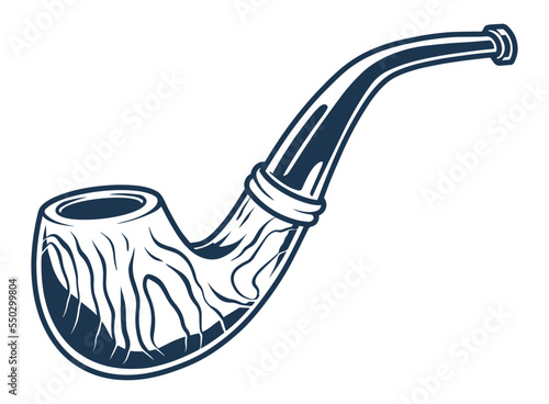 Smoking pipe vintage monochrome sticker