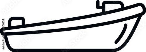 Wood rescue boat icon outline vector. Sea flood. Coast safety