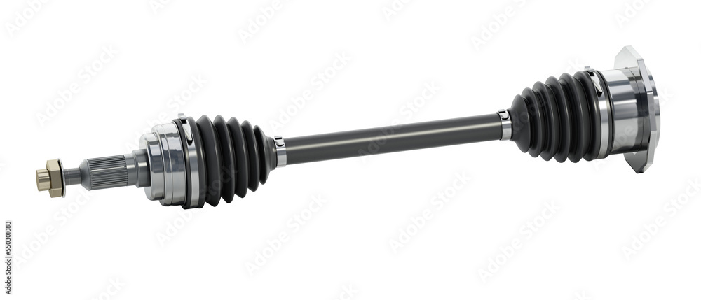 Car front axle shaft isolated on white background. 3D illustration Car front axle shaft isolated on white background. 3D illustration