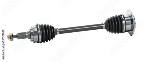 Car front axle shaft isolated on white background. 3D illustration