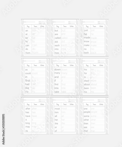 Sight Words Tracing Worksheets