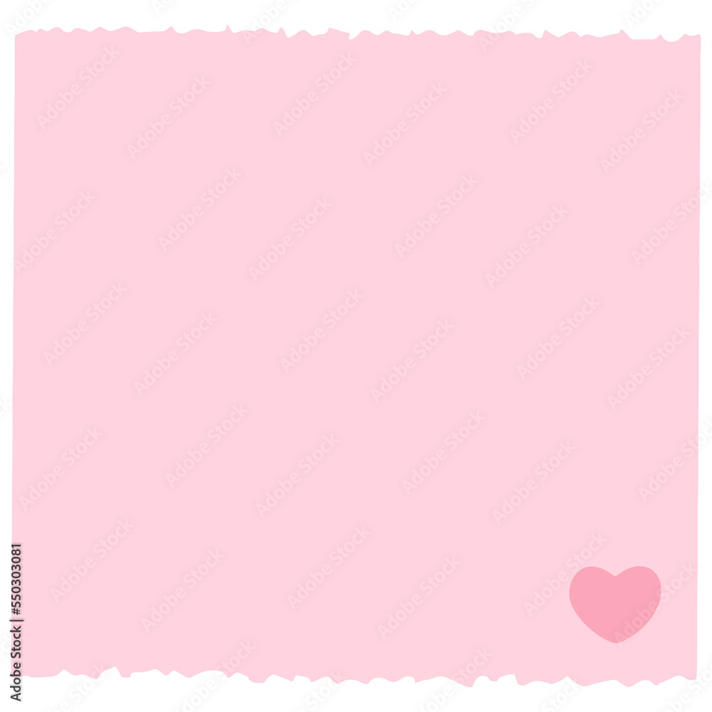 Square Memo Note Paper with Heart