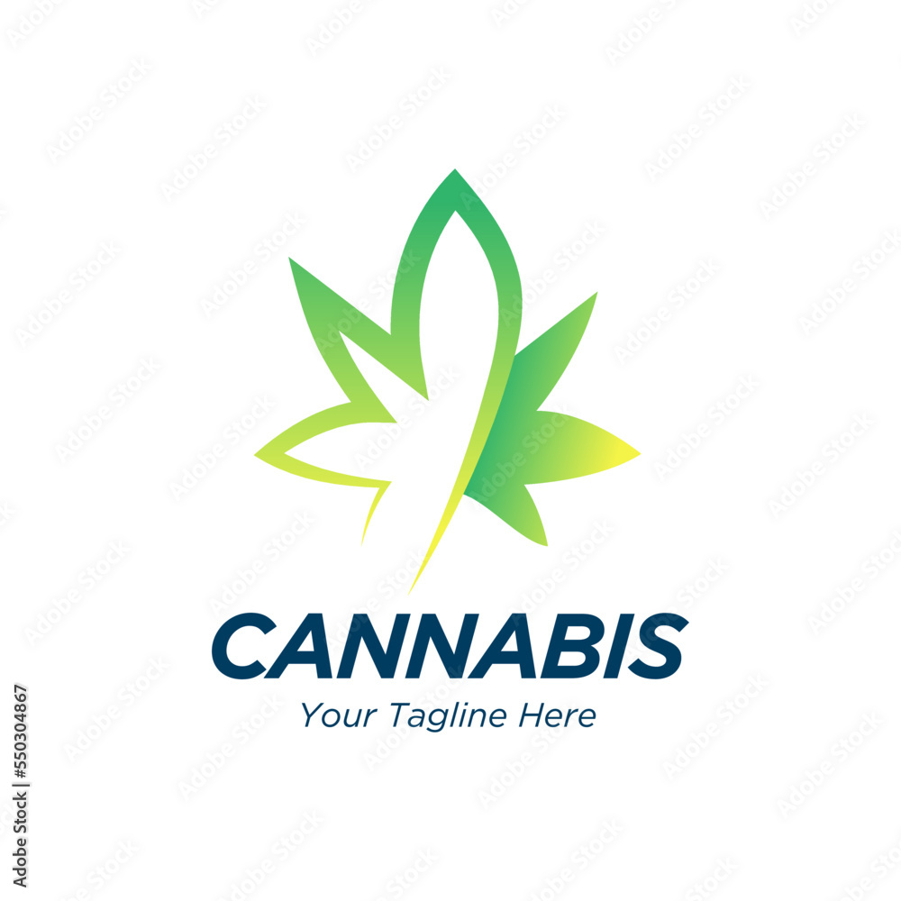 Cannabis leaf logo vector icon 