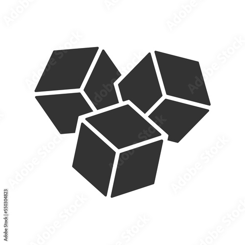 Cubes graphic icon. Three cubes sign isolated on white background. Vector illustration