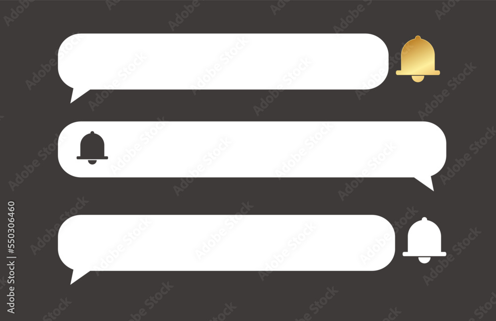 New chat box message bubbles design with bell icon New chat box message bubbles design with bell icon