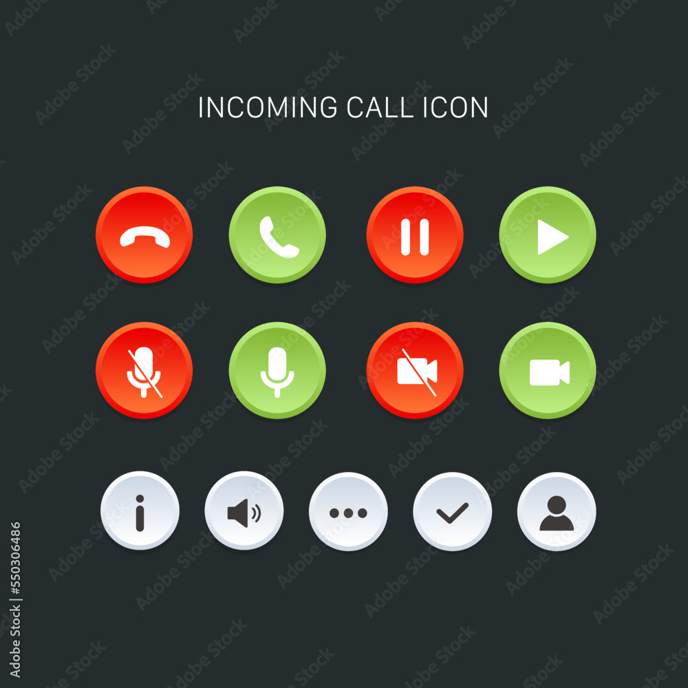 Incoming Phone Call Screen User Interface UI .For website and mobile apps vector illustration Incoming Phone Call Screen User Interface UI .For website and mobile apps vector illustration