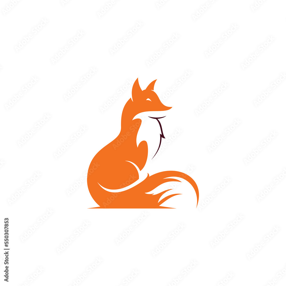 Obraz premium unique fox logo vector