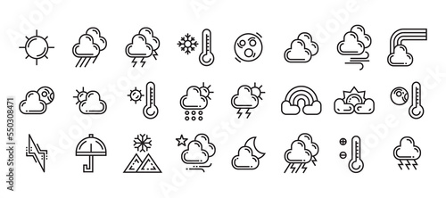 A set pack weather icon of lineal vector style. 