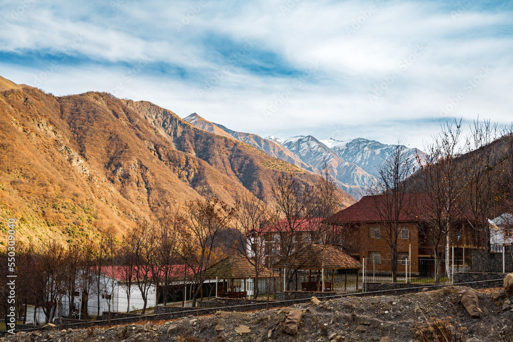 Hotel in the mountains at autumn