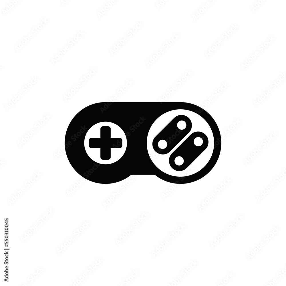 Gamepad, technology icon in black flat glyph, filled style isolated on white background