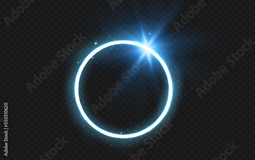 Glowing trail effect on transparent background. Modern magical magic circle with runes.Fire portal.Decor elements for a magic doctor, shaman, medium.