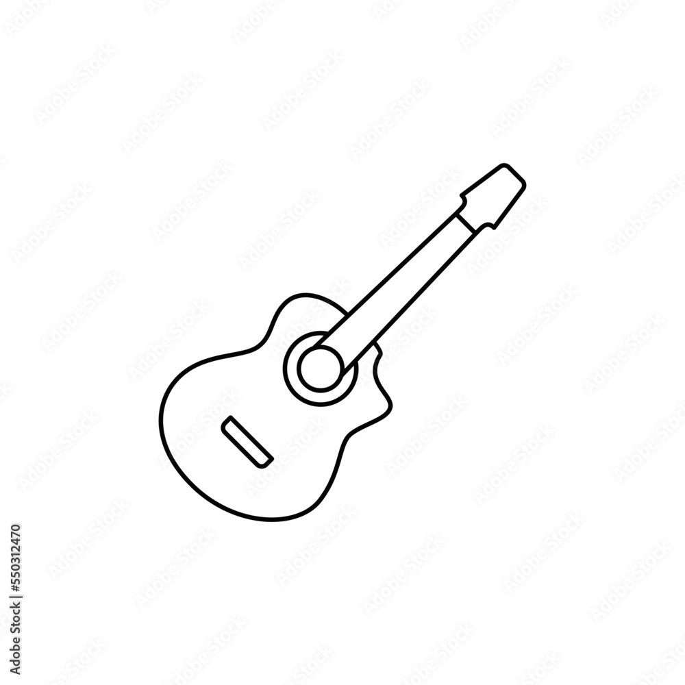 Guitar icon in line style icon, isolated on white background Guitar icon in line style icon, isolated on white background