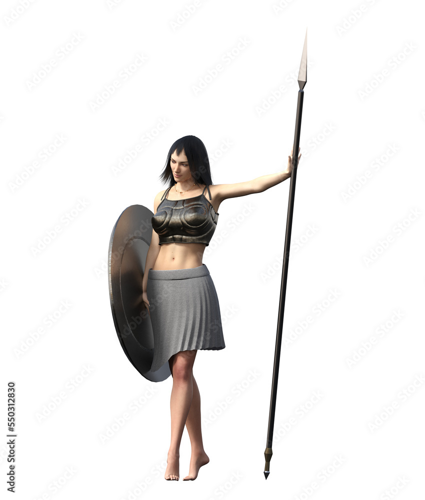 warrior woman, isolate on a transparent background, 3d illustration, cg render warrior woman, isolate on a transparent background, 3d illustration, cg render