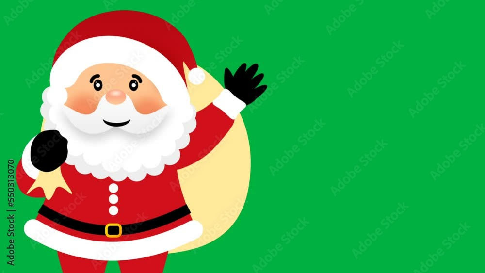 Santa Claus say hello on green screen animation for new year and Christmas. Santa Claus say hello on green screen animation for new year and Christmas.