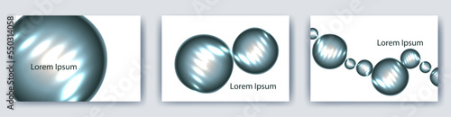 光る楕円ボタンイラストの　ベクターテンプレートカード/はがき/名刺/ショップカード/キラキラしていて透明感のある背景　壁紙/テクノロジー