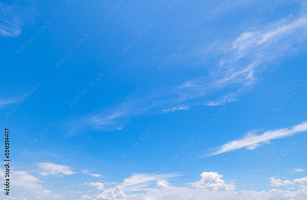 Panoramic view of clear blue sky and clouds, clouds with background.