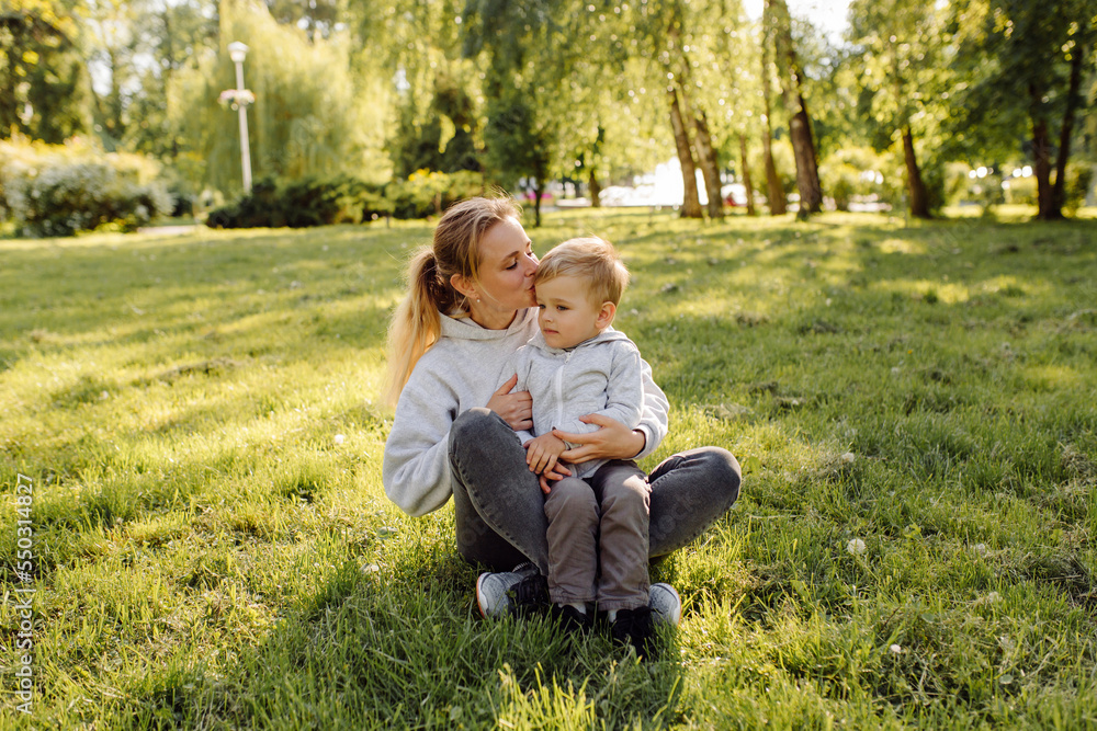 Fototapeta premium mother and son have activities together on holidays