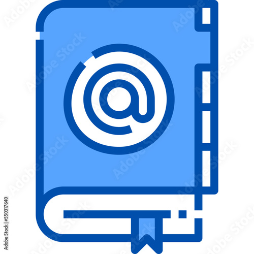 Book blue outline icon