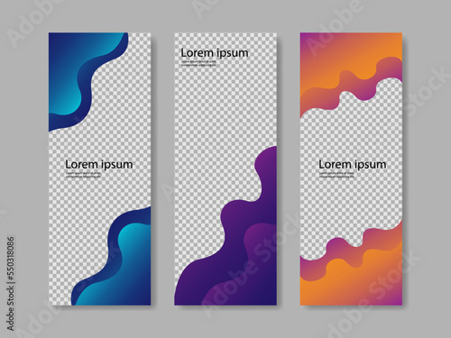 vertical banner business collection wave shape