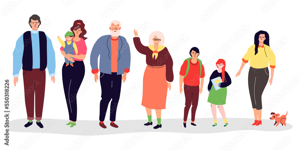 Fototapeta premium Cute characters - modern colorful flat design style illustration