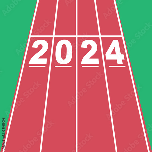 2024-ligne d'arrivée de piste d'athlétisme