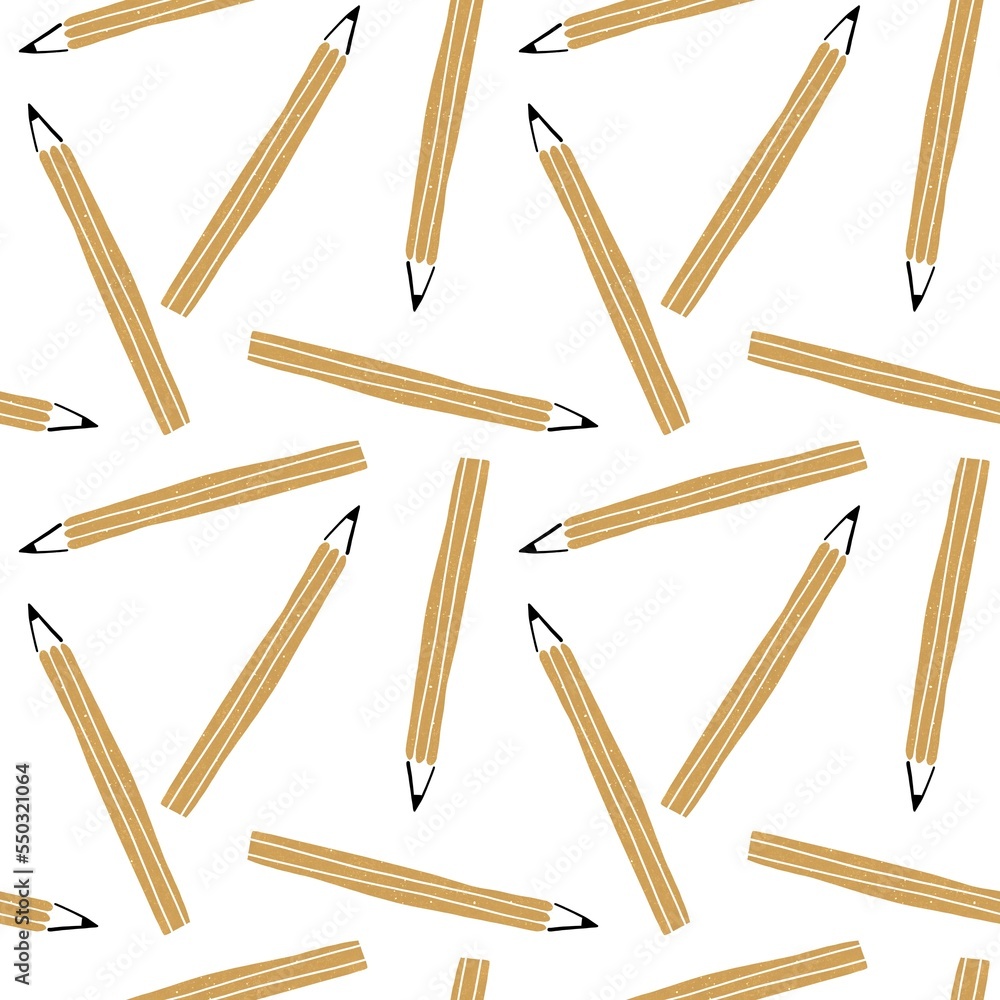 Seamless pattern. Drawing instrument. Artist's paintool, pencil, brush. Simple flat illustration Seamless pattern. Drawing instrument. Artist's paintool, pencil, brush. Simple flat illustration