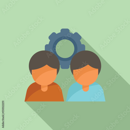 Corporate team icon flat vector. Social people. Internet app