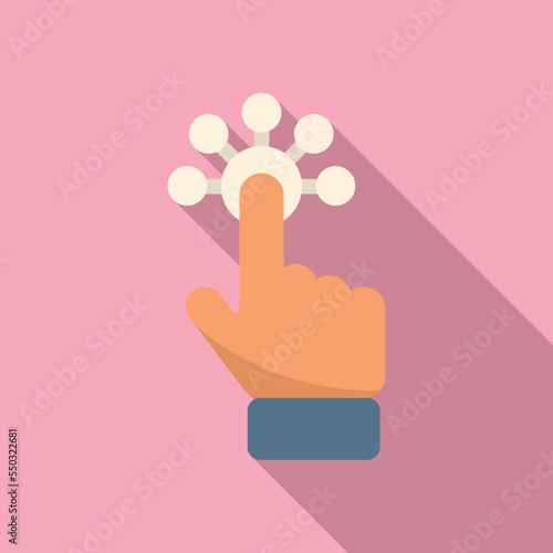 Touch interaction icon flat vector. Digital mobile. Online process